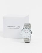 Christin Lars Watch In Silver With White Dial