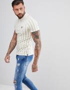Lyle & Scott Deckchair Stripe Polo Shirt In Cream - Beige