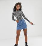Missguided Tall A-line Denim Mini Skirt In Blue - Blue