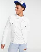 Asos Design Skinny Fit Denim Jacket In White