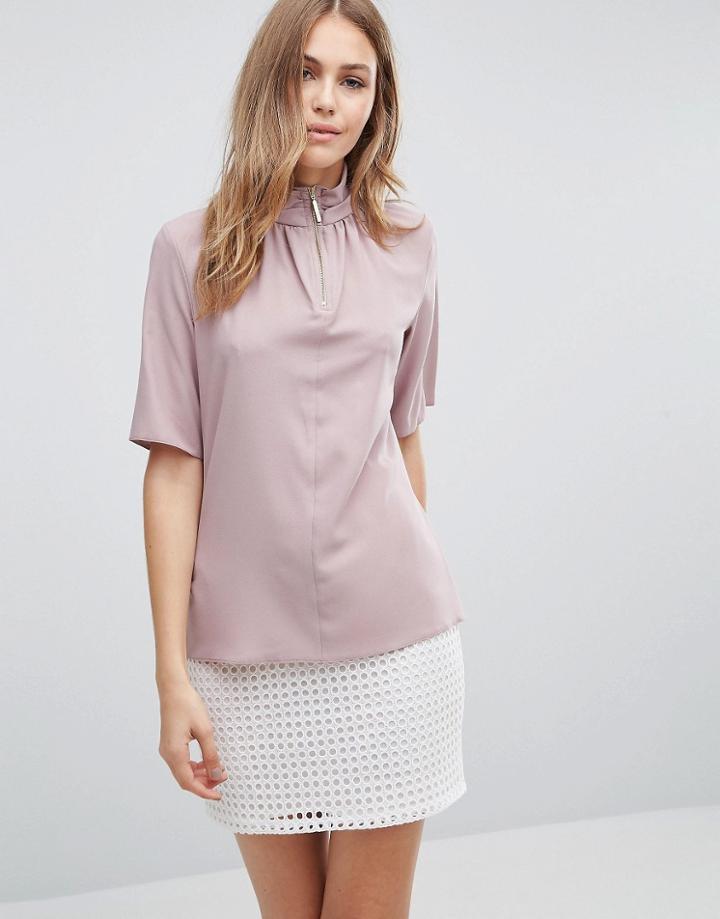 Closet Zip Neck Top - Purple