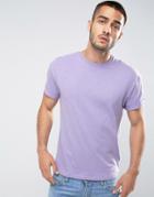 New Look T-shirt With Roll Sleeve In Lilac - Purple