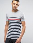 Asos Stripe Muscle T-shirt - Gray