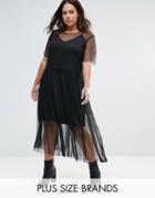 Alice & You Mesh Skater Dress - Black