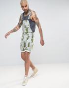 Asos Short Overalls With Cactus Print - Green
