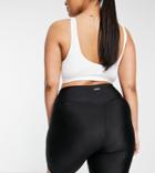 Asos 4505 Curve Legging Short In Black Sheen