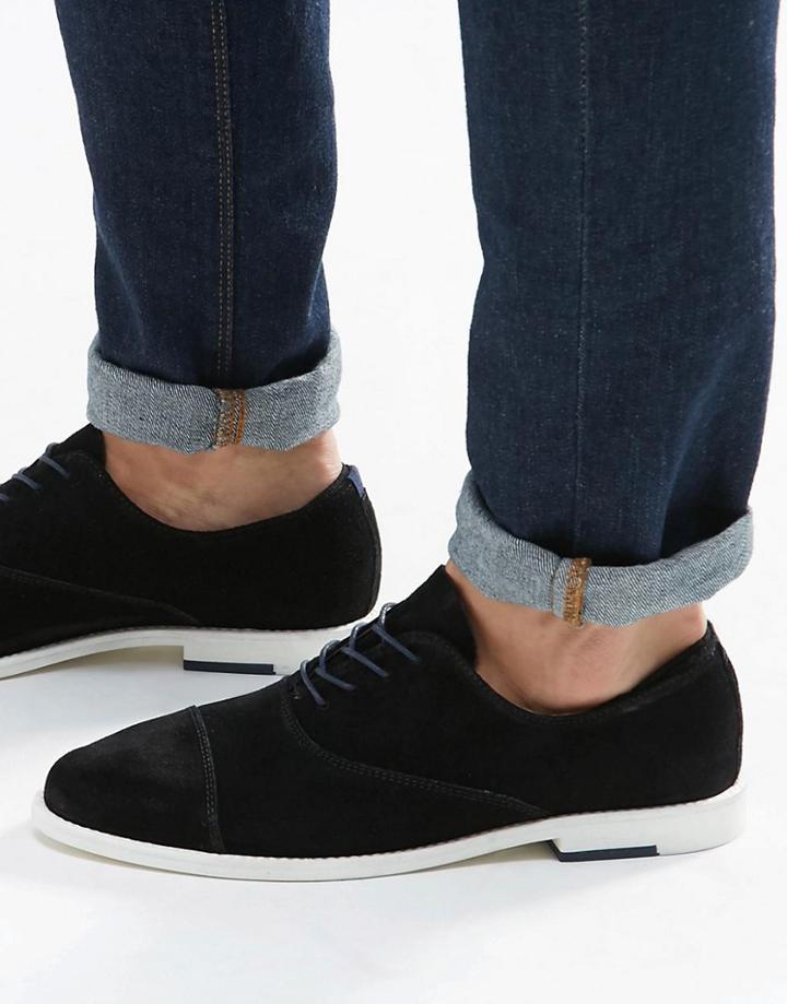 Aldo Caliva Suede Oxford Toecap Shoes - Black
