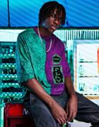 Asos Design Oversized T-shirt In Color Block Tie Dye & Chest Badge-multi
