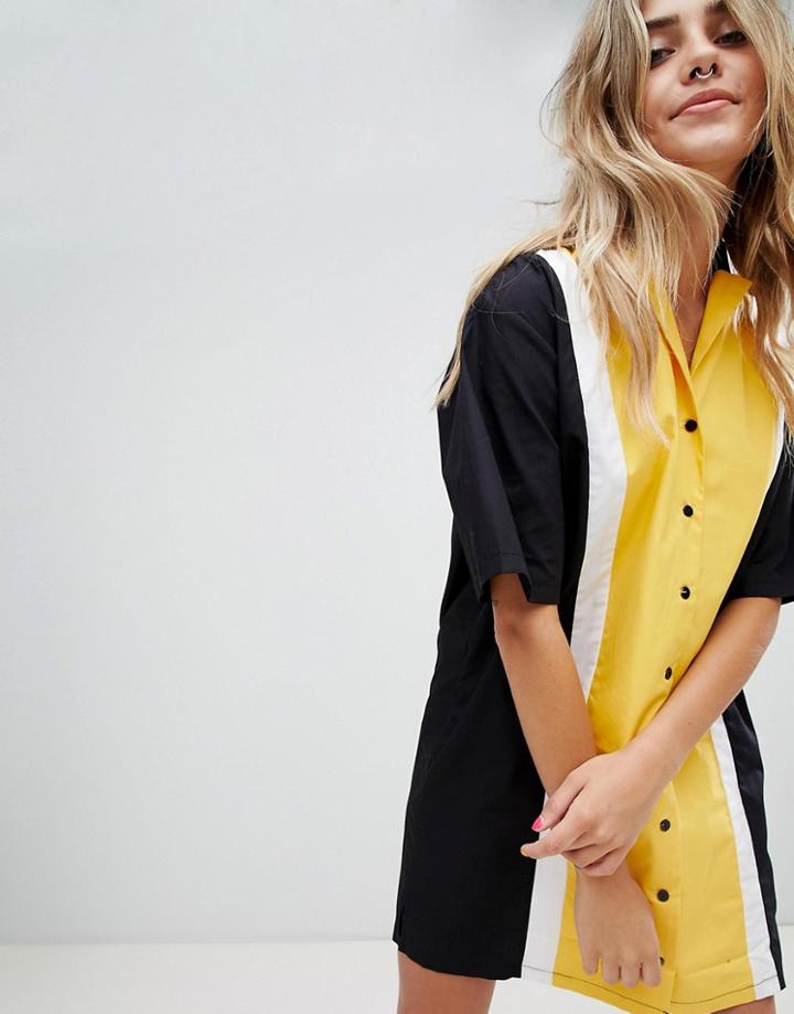 The Ragged Priest Bowling Shirt Dress - Yellow