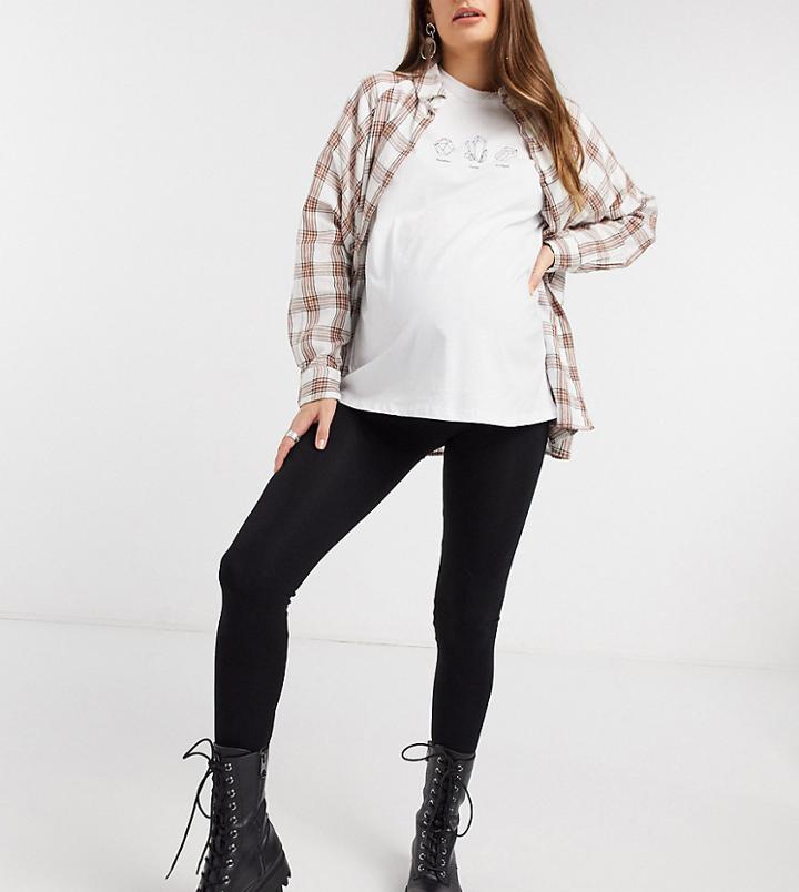 Topshop Maternity High Waisted Leggings In Black