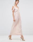 Oh My Love Cowl Shoulder Maxi Dress - Pink