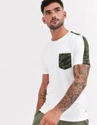 Jack & Jones Originals Taped Camo T-shirt In White