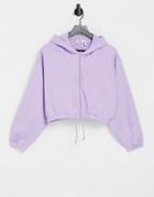 Weekday Miriam Organic Cotton Blend Hoodie With Zip Front In Lilac-purple