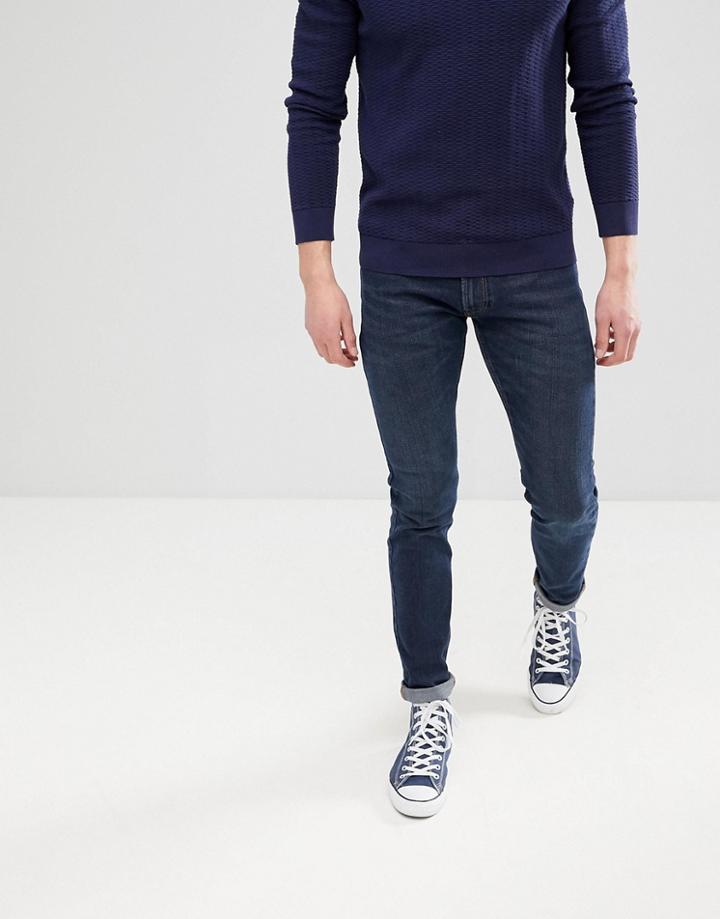 Lee Jeans Luke Skinny Jeans In Dark Worn Blue - Blue