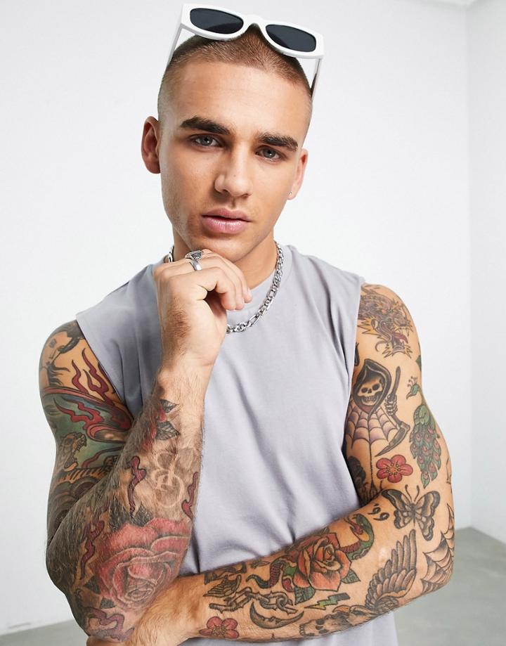 Topman Smart Tank Top In Gray