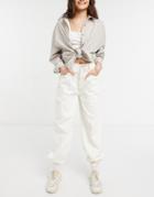 Asos Design Slouchy Utility Sweatpants In Ecru-white