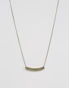 Asos Tube Necklace In Brushed Gold - Gold