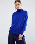 Asos White 100% Cashmere Roll Neck Sweater - Blue