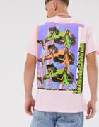 Reclaimed Vintage Oversized T-shirt With Trippy Male Print - Pink