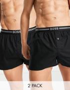 Boss Bodywear 2 Pack Woven Boxer Shorts In Black