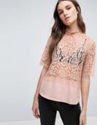 Y.a.s Luna Lace Shell Top - Beige