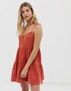 Rhythm Camille Cotton Beach Sundress In Ginger - Orange