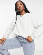 Na-kd Organic Cotton Oversized Sweatshirt In Gray Melange-grey