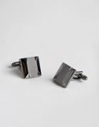 Asos Square Cufflinks In Gunmetal - Silver
