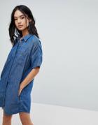 Blank Nyc Denim Shirt Dress - Blue
