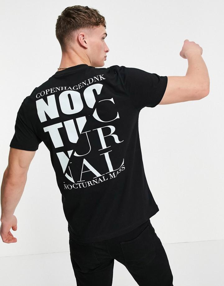 Asos Design T-shirt In Black Organic Cotton With Text Back Print