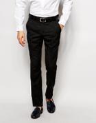 Vito Suit Pants With Tonal Floral Jacquard In Slim Fit - Black