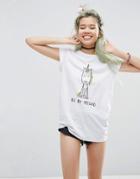 Asos T-shirt With Be My Friend Unicorn Print - White