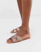 New Look Interweave Sandal In Rose Gold - Gold