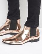 Asos Chelsea Boots In Metallic Copper - Copper