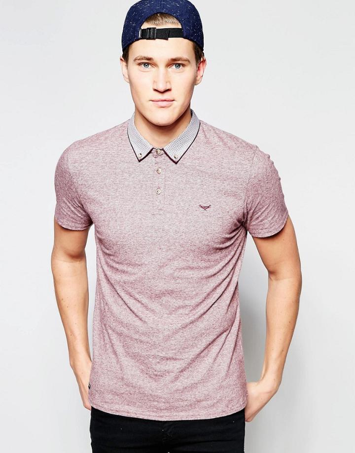 Threadbare Fine Stripe Polo Shirt - Red