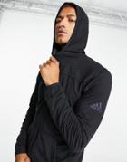 Adidas Training City Fleece Hooded Track Jacket In Black