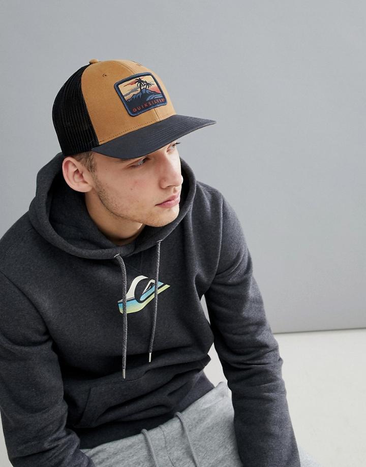 Quiksilver Blocked Out Trucker Cap In Tan - Tan