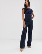 Vesper Cowl Neck Jumpsuit-navy