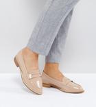 Asos Munch Wide Fit Loafer Flat Shoes - Beige