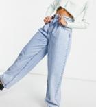 Reclaimed Vintage Inspired 97 Wide Leg Mom Jeans In Bleach Sustainable Wash-blues