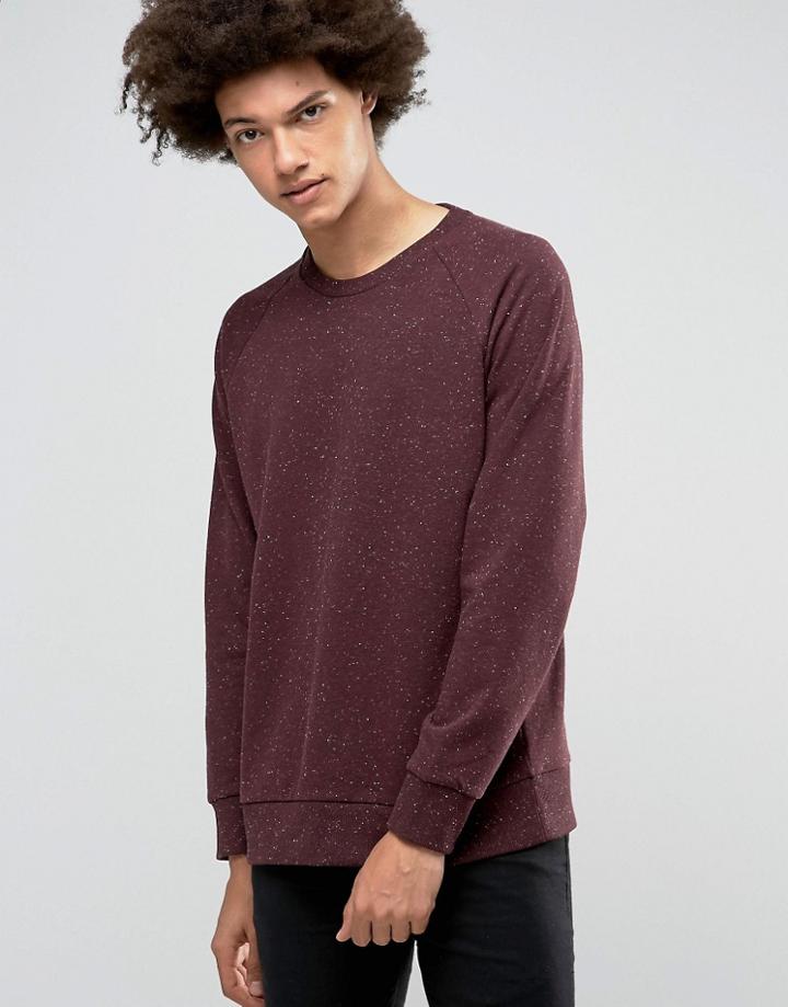 Weekday Paris Neps Crew Sweatshirt - Red