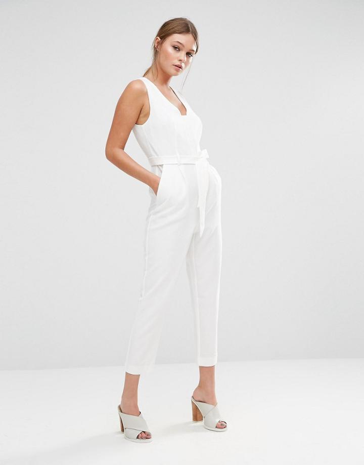 New Look Square Neck Jumpsuit - White