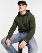 Fred Perry Tipped Overhead Hoodie In Green