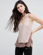 Madam Rage Double Layer Faux Suede Top - Pink