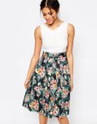 Closet Tie Back Dress With Floral Print Skirt - Multi