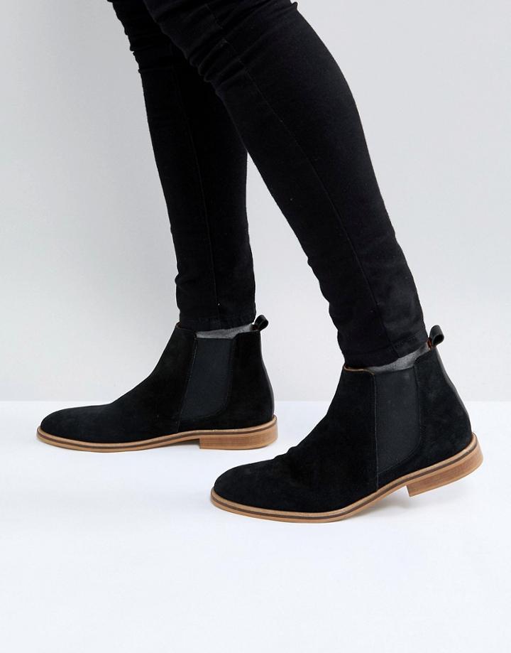 Good For Nothing Chelsea Boots In Black Suede - Black
