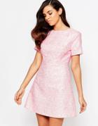 Lashes Of London Lolly Jacquard Shift Dress - Pink