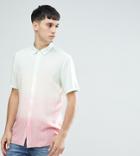 Asos Tall Regular Fit Shirt With Dip Dye - Pink
