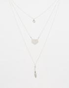 Asos Pack Of 3 Found Charm Necklaces - Multi