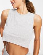 Puma Training Muscle Crop Tank In Gray